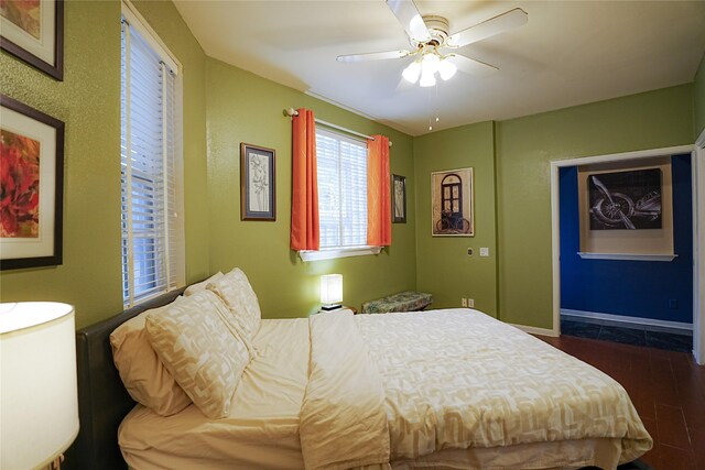 4004 Montrose Blvd Unit 45A, Houston, TX 77006 - bedroom featuring dark wood finished floors and a ceiling fan
