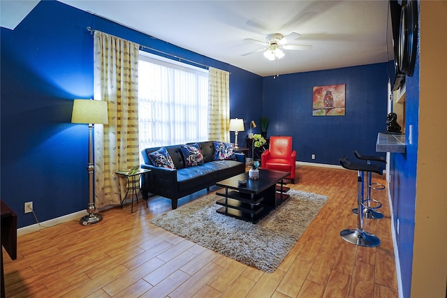 4004 Montrose Blvd Unit 45A, Houston, TX 77006 - living area featuring wood finished floors and ceiling fan