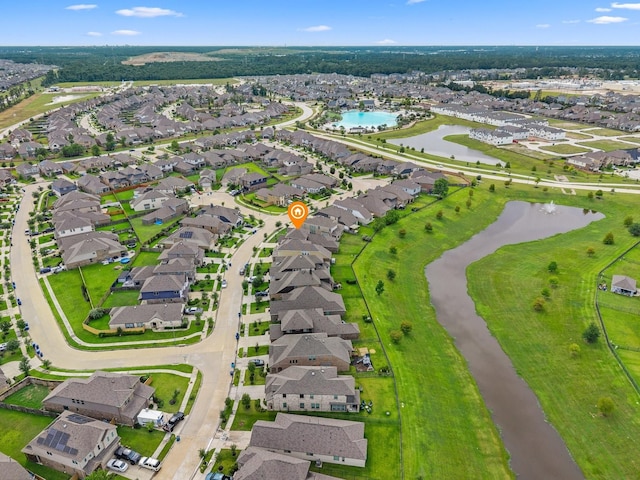 15754 Cairnwell Bend Dr, Humble, TX 77346 - aerial view of property's location with a large body of water and nearby suburban area