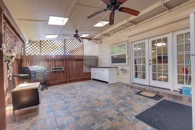 840 Threadneedle St E Unit 208, Houston, TX 77079 - view of patio with french doors, grilling area, and ceiling fan