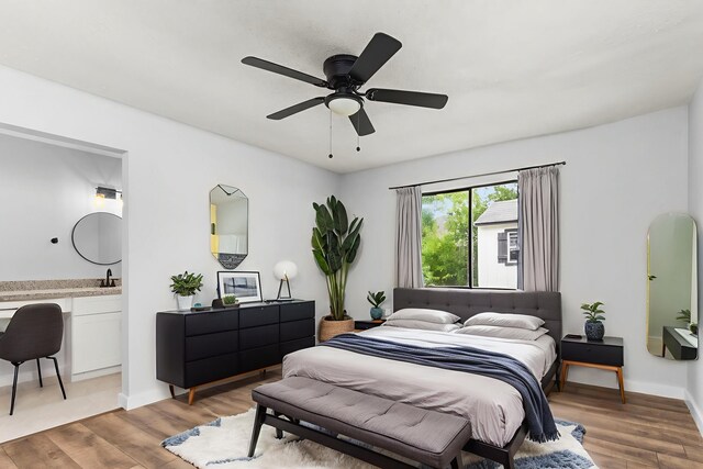 16234 Bowridge Ln, Houston, TX 77053 - bedroom featuring wood finished floors and a ceiling fan