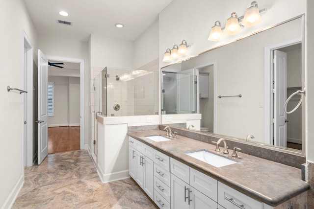 4314 Gibson St Unit B, Houston, TX 77007 - full bath with double vanity and tiled shower