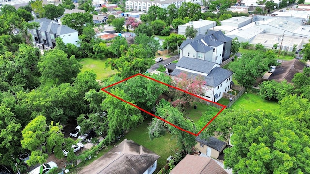 1410 Miller St, Houston, TX 77003 - aerial perspective of suburban area featuring property boundaries highlighted