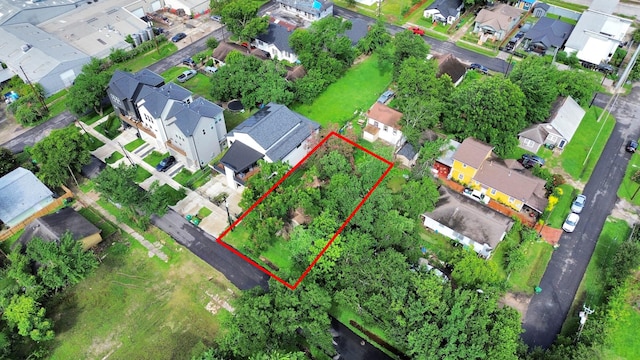 1410 Miller St, Houston, TX 77003 - aerial perspective of suburban area with property parcel outlined