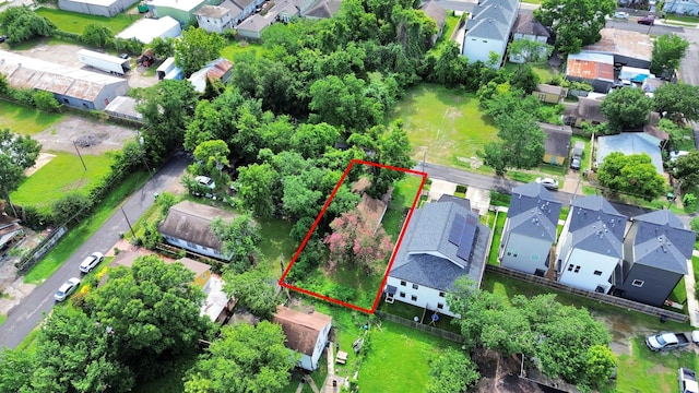 1410 Miller St, Houston, TX 77003 - aerial perspective of suburban area with property parcel outlined