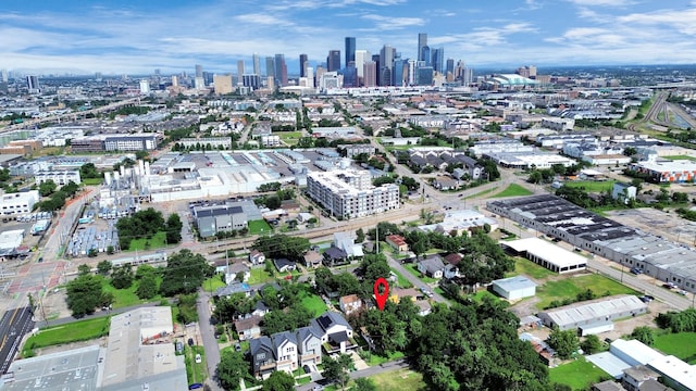 1410 Miller St, Houston, TX 77003 - aerial view of property and surrounding area with city skyline