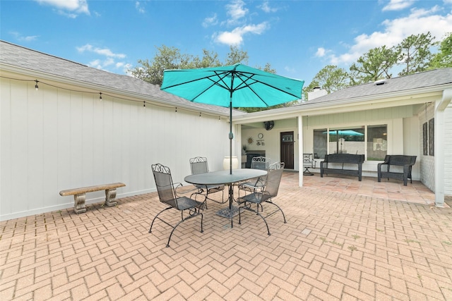 13302 Holston Hills Dr, Houston, TX 77069 - view of patio featuring outdoor dining area and an outdoor hangout area