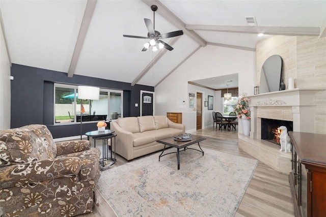 13302 Holston Hills Dr, Houston, TX 77069 - living room featuring wood finished floors, plenty of natural light, and a ceiling fan