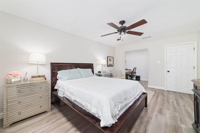 13302 Holston Hills Dr, Houston, TX 77069 - bedroom featuring light wood-type flooring and ceiling fan