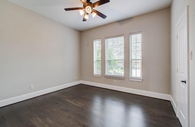 931 Shirkmere Rd, Houston, TX 77008 - spare room with ceiling fan and dark wood finished floors