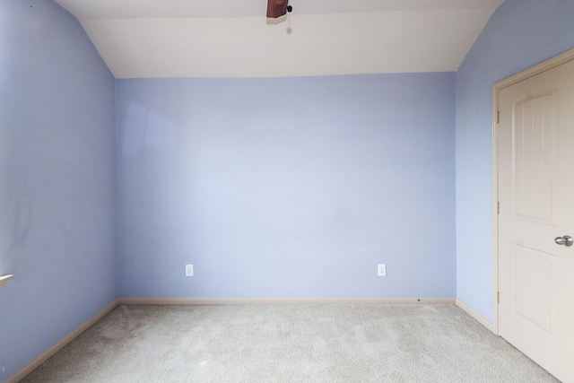6533 Gray Birch Ln, Dickinson, TX 77539 - unfurnished bedroom featuring carpet, vaulted ceiling, and ceiling fan