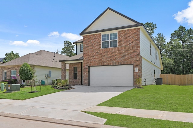 103 Black Bear Dr, Huntsville, TX 77320 - traditional-style home with a garage, driveway, and brick siding