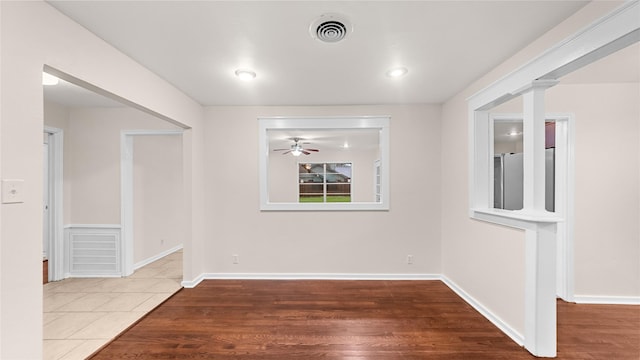9643 Val Verde St, Houston, TX 77063 - spare room with a ceiling fan and wood finished floors