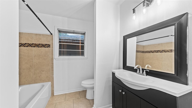 9643 Val Verde St, Houston, TX 77063 - bathroom featuring vanity, tile patterned floors, and washtub / shower combination