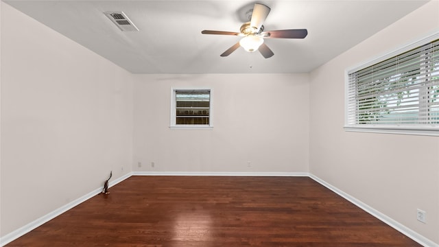 9643 Val Verde St, Houston, TX 77063 - spare room featuring a ceiling fan and wood finished floors