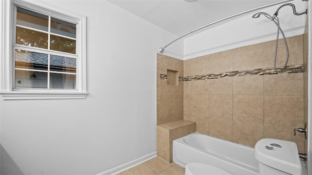 9643 Val Verde St, Houston, TX 77063 - bathroom with tile patterned floors and shower / bath combination