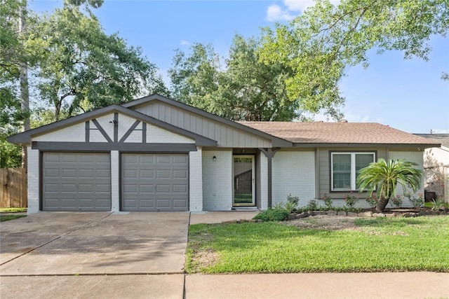13855 Lantern Ln, Houston, TX 77015 - view of front of house featuring brick siding, concrete driveway, and a garage