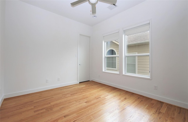 5711 Kansas, Houston, TX 77007 - spare room with light wood finished floors and ceiling fan