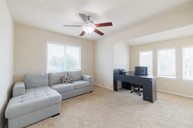 24802 Colonial Maple Dr, Katy, TX 77493 - office area featuring healthy amount of natural light, carpet floors, and a ceiling fan