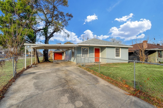 10201 Munn St, Houston, TX 77029 - single story home with concrete driveway and an attached carport