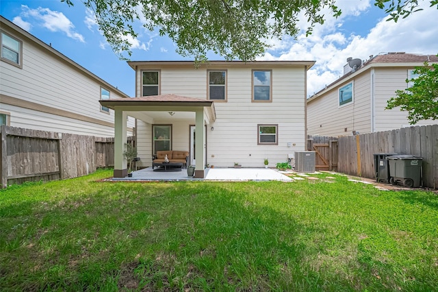 18231 Rexine Ln, Cypress, TX 77433 - rear view of property with a patio, an outdoor living space, and a fenced backyard