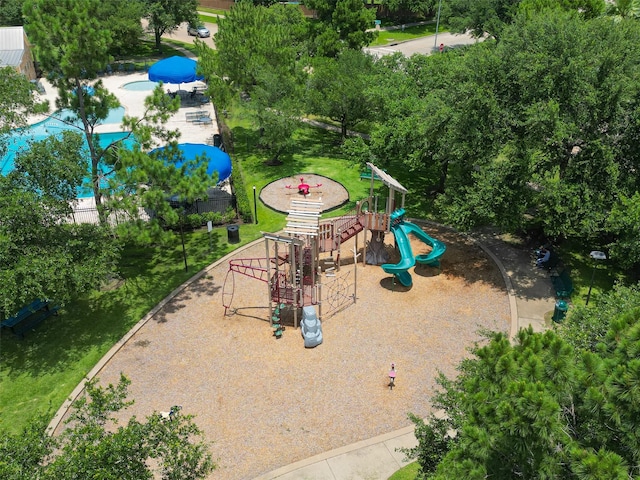 18231 Rexine Ln, Cypress, TX 77433 - bird's eye view of a community park and a pool