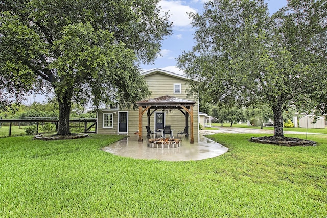 7403 Falcon Dr, Brookshire, TX 77423 - view of yard featuring a gazebo and a patio area