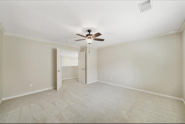 8123 Spring Bluebonnet Dr, Sugar Land, TX 77479 - unfurnished bedroom featuring light colored carpet, crown molding, and ceiling fan