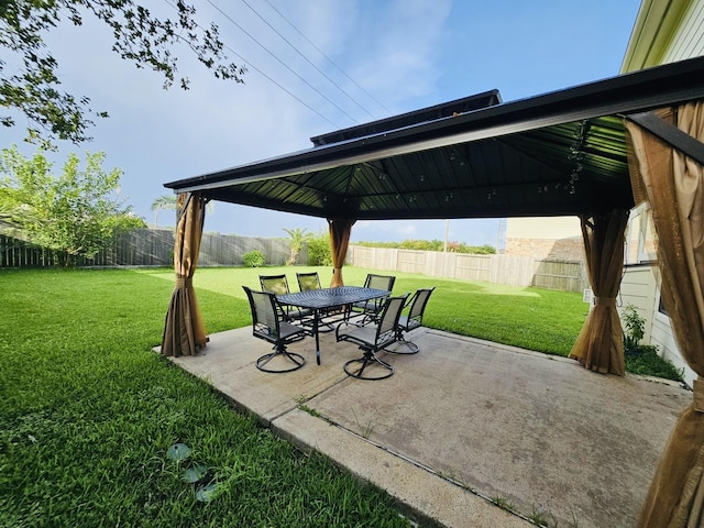 8123 Spring Bluebonnet Dr, Sugar Land, TX 77479 - fenced backyard with a gazebo and a patio