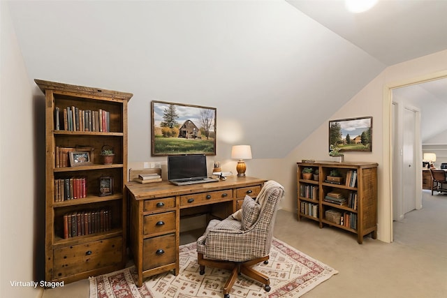 1311 Linwood Dr, Wharton, TX 77488 - office with lofted ceiling and light colored carpet