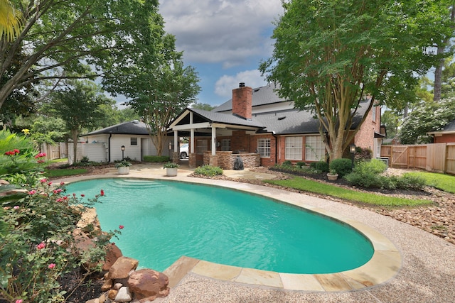 15902 Ivy Bridge Ln, Houston, TX 77095 - view of pool with a patio area and a fenced backyard