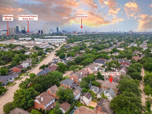 4132 Coleridge St, Houston, TX 77005 - aerial view of skyline