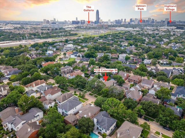4132 Coleridge St, Houston, TX 77005 - bird's eye view of city skyline