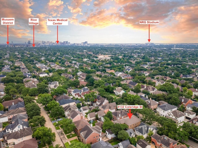 4132 Coleridge St, Houston, TX 77005 - drone / aerial view