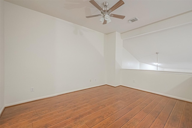 2710 Grants Lake Blvd Unit T6, Sugar Land, TX 77479 - unfurnished room with lofted ceiling, wood finished floors, and ceiling fan