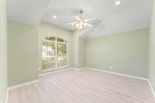 24910 Corbin Gate Dr, Spring, TX 77389 - unfurnished room with light wood finished floors, ceiling fan, and recessed lighting