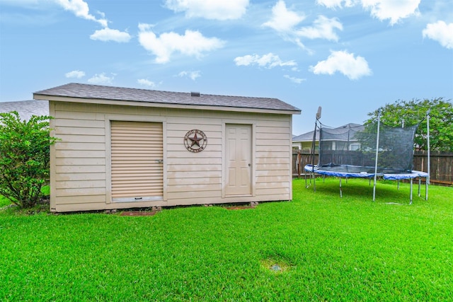 703 Rock Creek Ct, Rosenberg, TX 77469 - view of shed featuring a trampoline