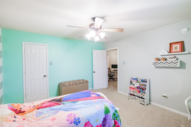 703 Rock Creek Ct, Rosenberg, TX 77469 - bedroom with carpet and a ceiling fan