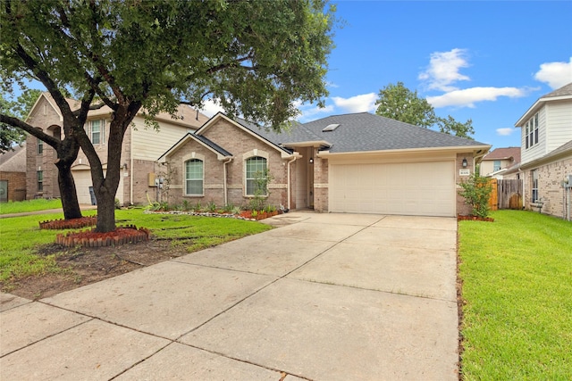 16306 Ancient Forest Dr, Humble, TX 77346 - view of front of house featuring a garage, brick siding, driveway, and roof with shingles