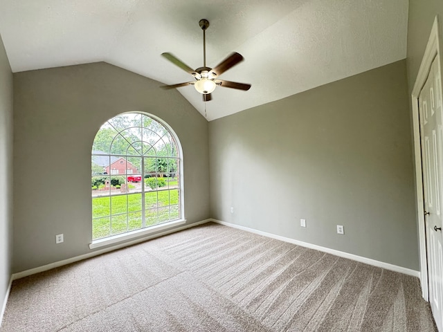 819 Companion Dr, Crosby, TX 77532 - carpeted empty room featuring ceiling fan and lofted ceiling