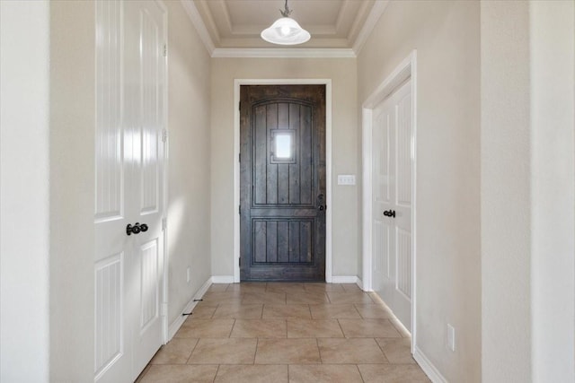 2407 Thuesen Rd, Beasley, TX 77417 - entrance foyer with crown molding and light tile patterned flooring