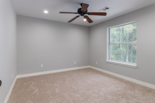 575 Hartman Rd, Silsbee, TX 77656 - carpeted spare room featuring recessed lighting and ceiling fan