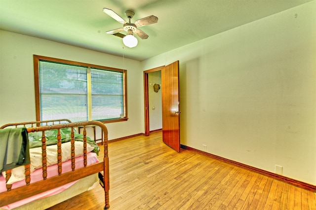 1726 Wilde Rock Way, Houston, TX 77018 - bedroom featuring light wood finished floors and ceiling fan