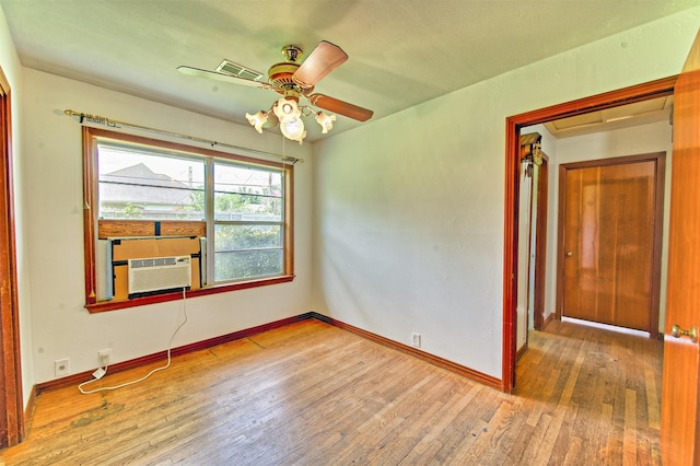 1726 Wilde Rock Way, Houston, TX 77018 - empty room featuring hardwood / wood-style floors, ceiling fan, and cooling unit