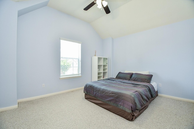 5823 Lundwood Ln, Houston, TX 77084 - carpeted bedroom featuring lofted ceiling and a ceiling fan