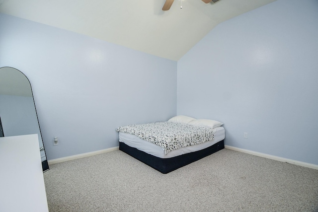 5823 Lundwood Ln, Houston, TX 77084 - carpeted bedroom with vaulted ceiling and ceiling fan