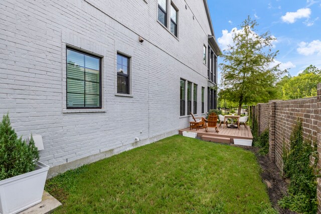 152 E Shell Port Sq, The Woodlands, TX 77380 - view of property exterior with a deck, brick siding, and a fenced backyard