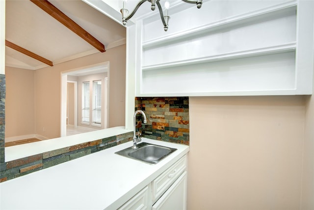 13903 Chevy Chase Dr, Houston, TX 77077 - kitchen with open shelves and white cabinets