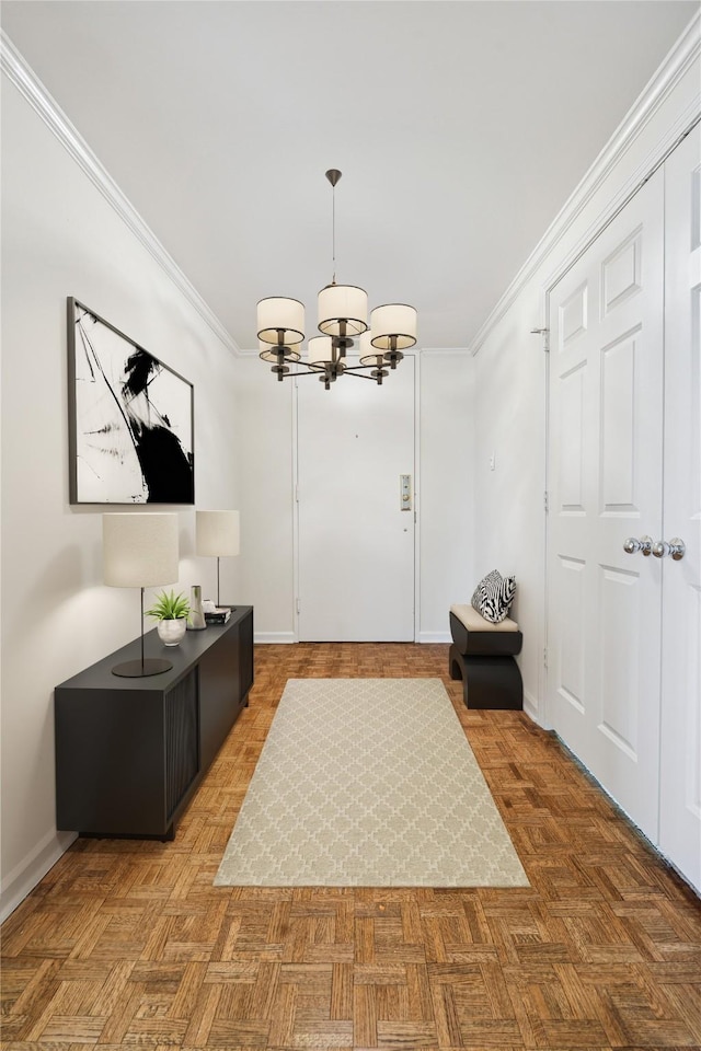 5001 Woodway Dr Unit 1701, Houston, TX 77056 - foyer with a chandelier and ornamental molding