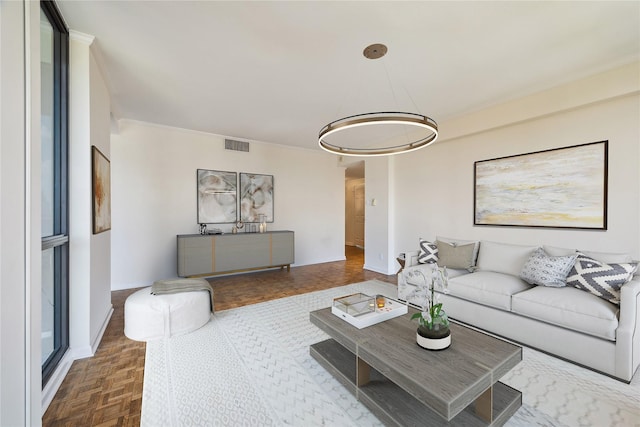 5001 Woodway Dr Unit 1701, Houston, TX 77056 - living room featuring arched walkways and ornamental molding